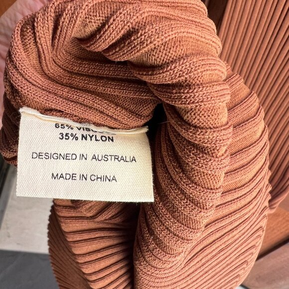 ELCE SWIM Ribbed Maxi Brown Dress Small - Picture 8 of 9